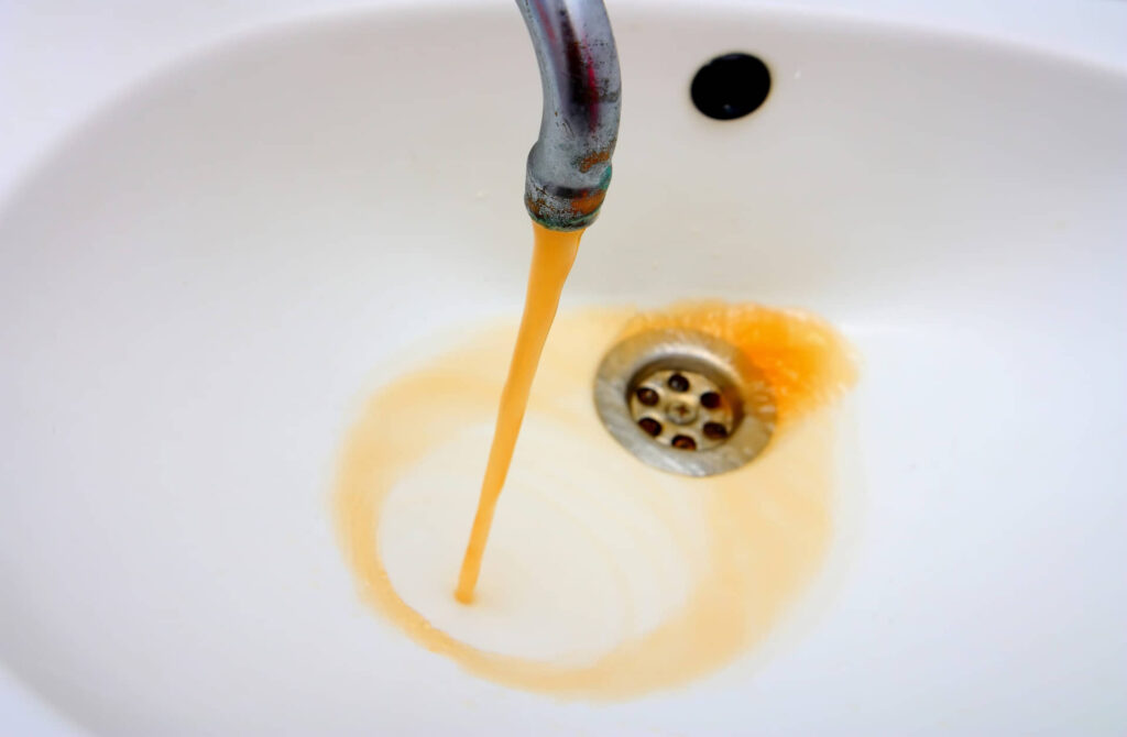 Iron in water - bathroom sink - reddish water