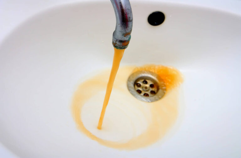 Iron in water - bathroom sink - reddish water